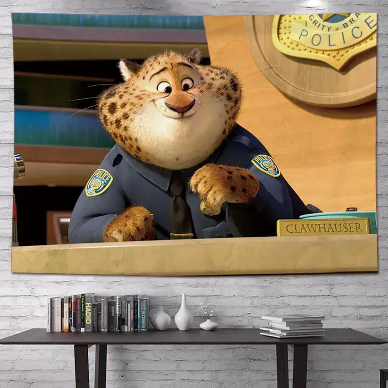 Zootopia Officer Clawhauser Kids Tapestry Zirconic