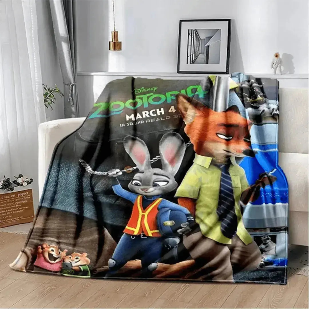 Zootopia Nick Wilde & Judy Hopps Kids Flannel Throw Blanket Zirconic
