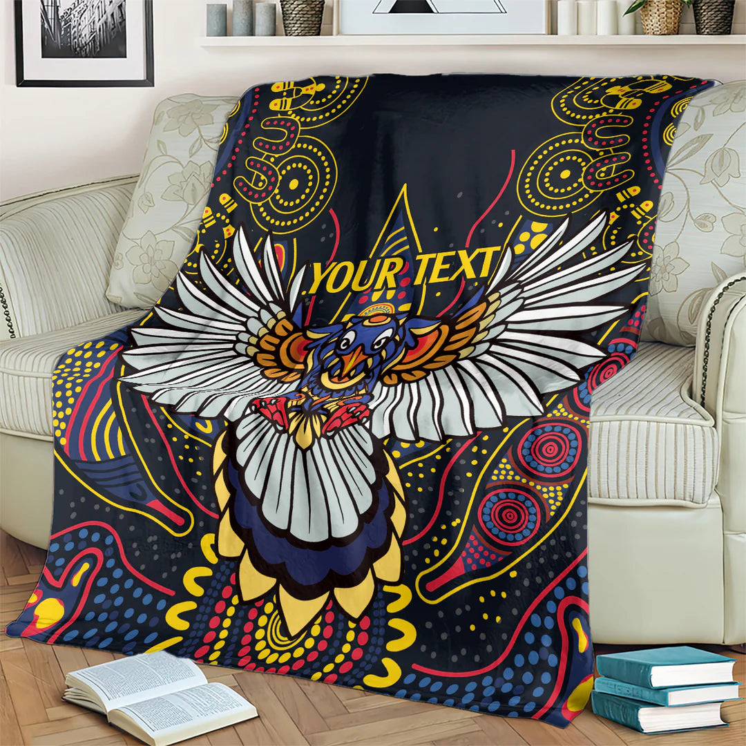 Personalised Adelaide Crows AFL flannel throw blanket