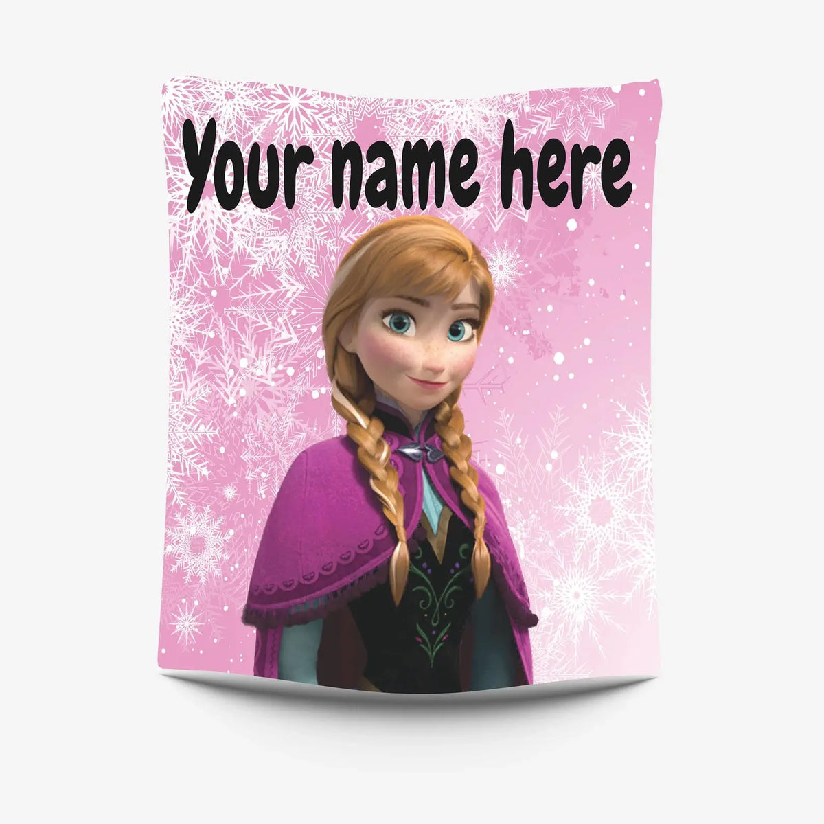Anna Frozen personalized kids blanket with custom name, cozy Disney Anna blanket for toddlers, baby girls, and children’s bedroom décor.