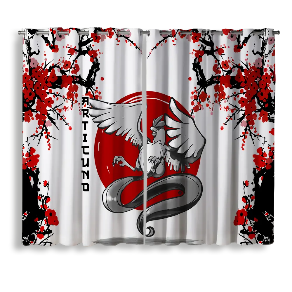 Articuno Pokemon Japan Style Window Curtain for bedroom, kids room, and anime home decor