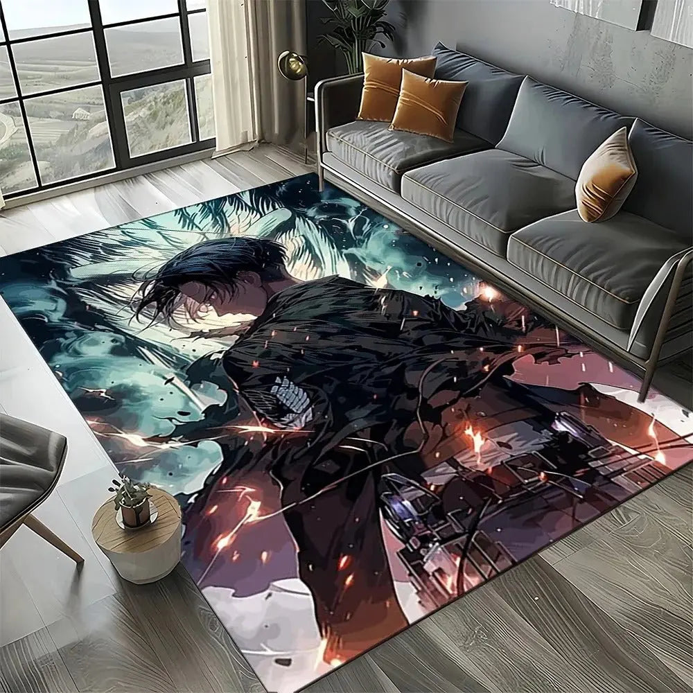Attack on Titan anime floor mat soft non-slip rug for bedroom and living room