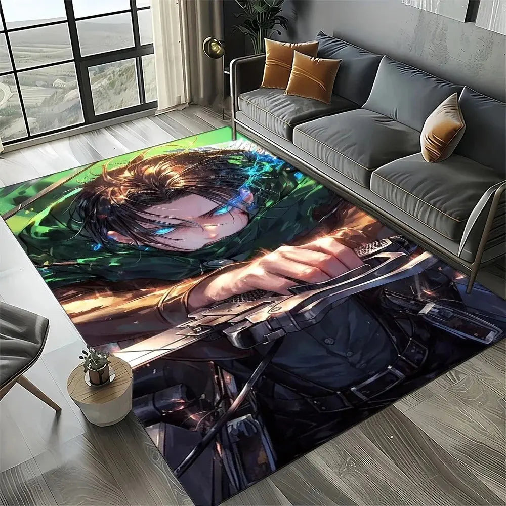 Attack on Titan non-slip anime rug for teen room or gaming setup