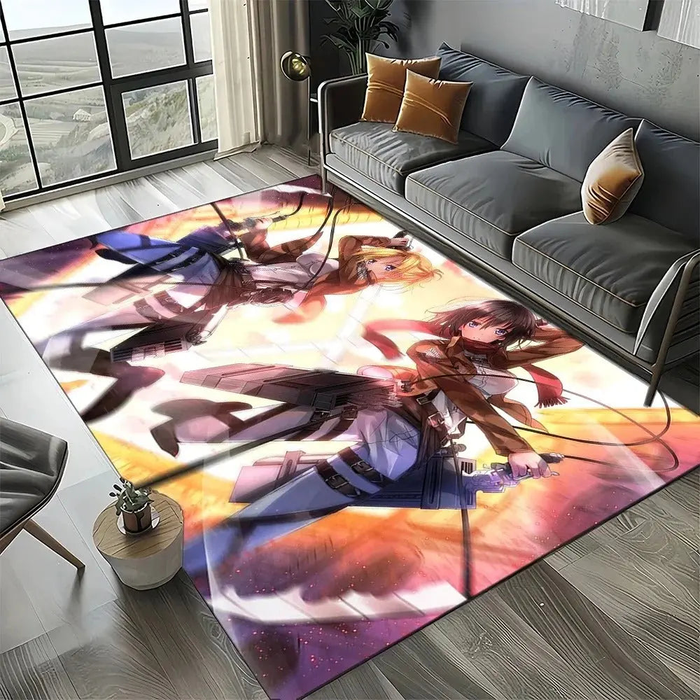 Bold Attack on Titan sofa mat anime themed carpet for living room floor