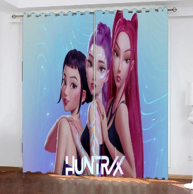 Blackout Huntrix anime design curtains, stylish and functional window treatment.