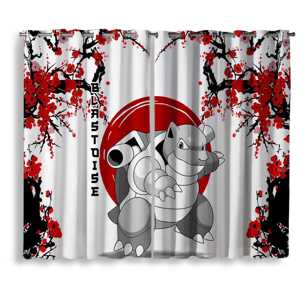 Blastoise Pokemon Japan Style Window Curtain for bedroom, kids room, and anime home decor
