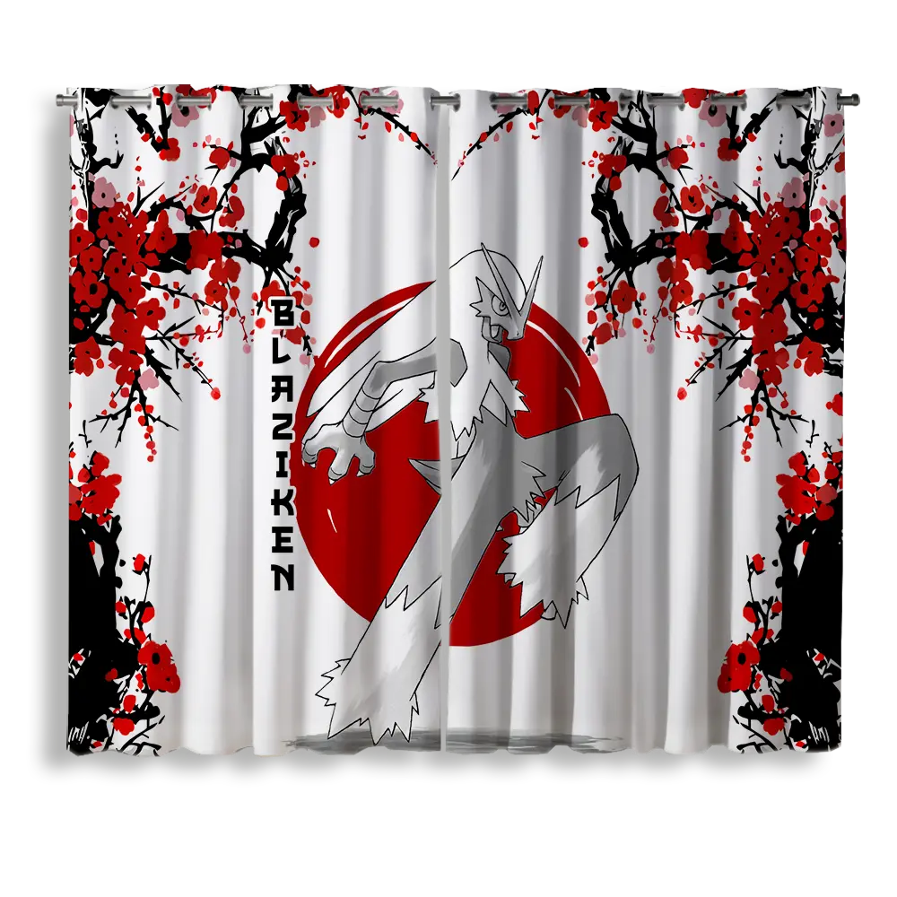 Blaziken Pokemon Japan Style Window Curtain for bedroom, kids room, and anime home decor