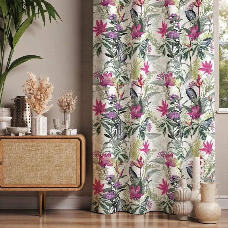 boho floral curtains