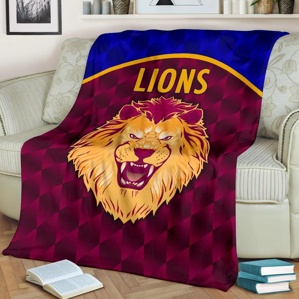 Brisbane Lions AFL fan blanket ultra soft flannel throw