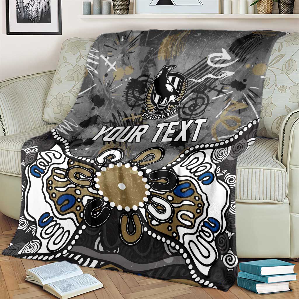 Collingwood Magpies AFL throw blanket personalised