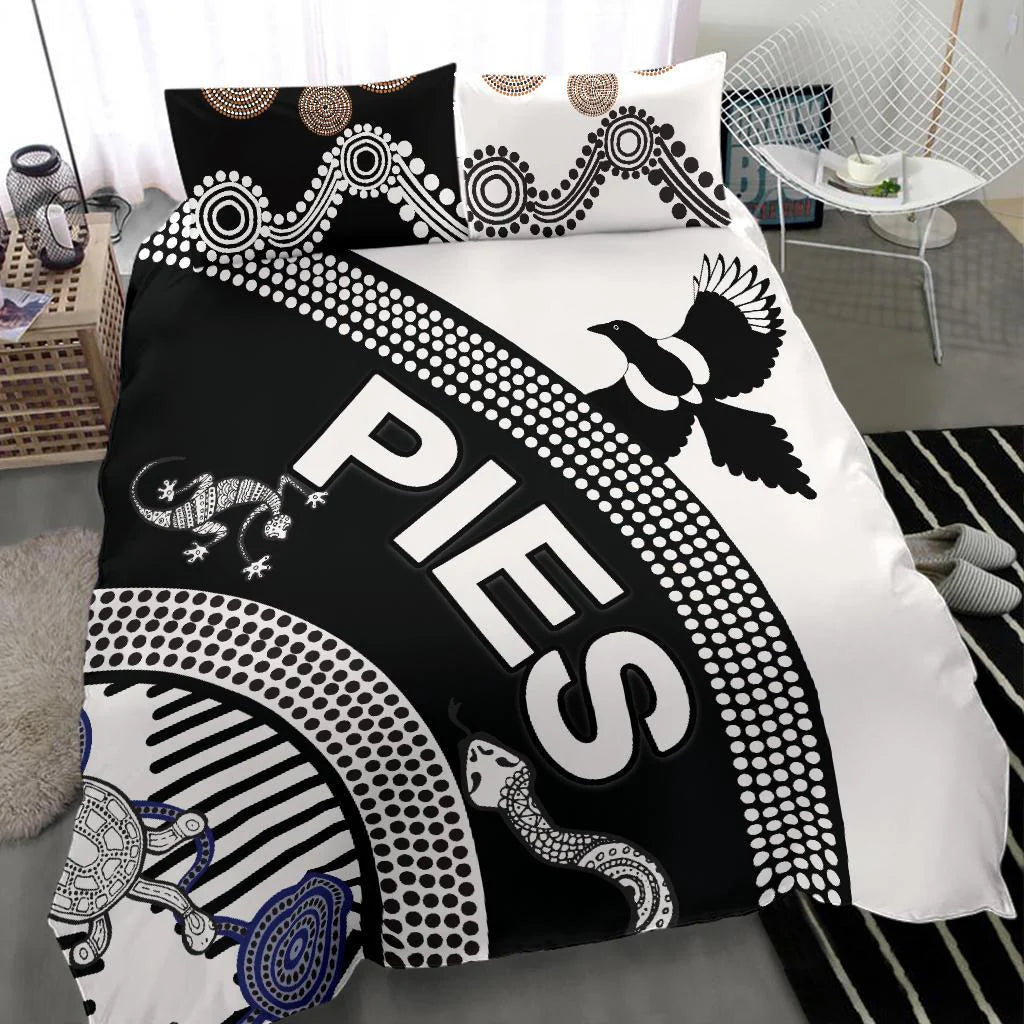Collingwood Magpies footy doona cover for teen and adult fan bedrooms