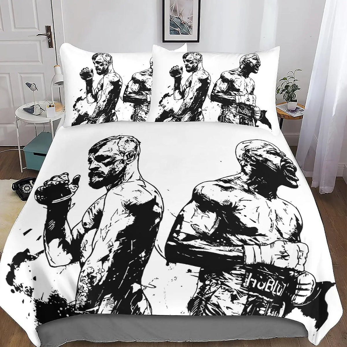 Conor McGregor and Jon Jones Doona Cover – UFC Bedding Set for MMA Fans and Fighter-Themed Bedroom Decor