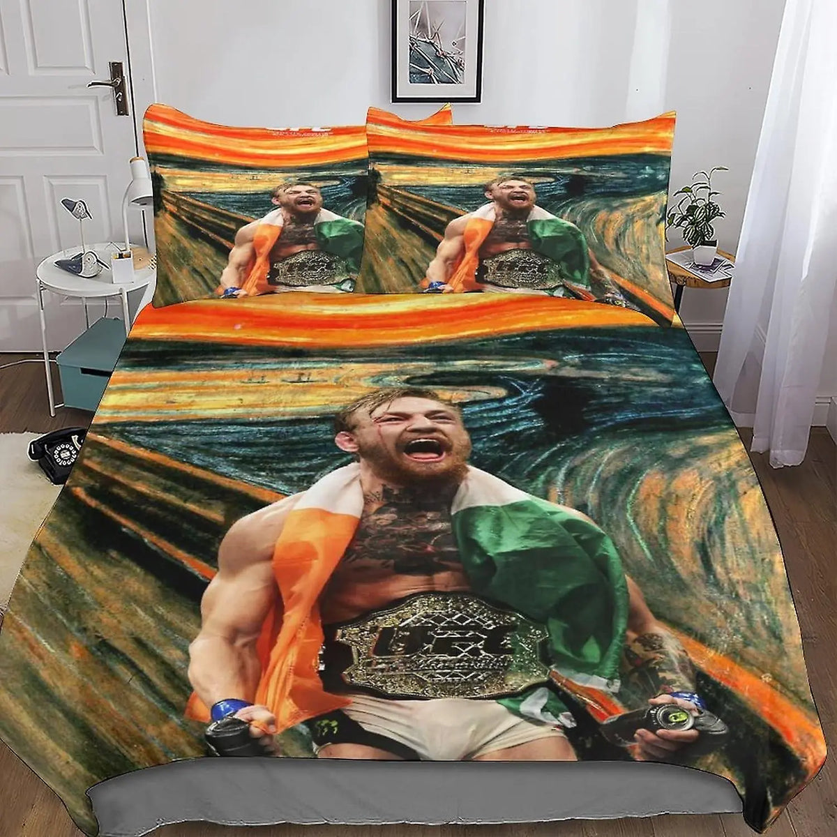 Conor McGregor Quilt Cover – UFC Champion Bedding Set for MMA Fans and Combat Sports Bedroom Decor