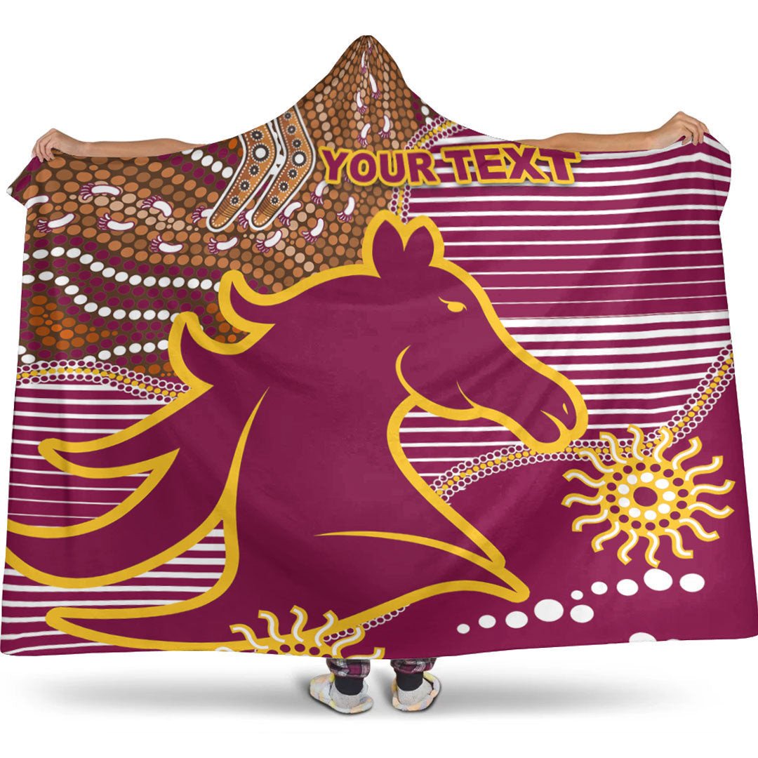 Custom Brisbane Broncos Rugby Hooded Blanket – NRL Team Supporters Throw, Cozy Personalized Rugby Blanket, Premium Broncos Fan Gift & Warm Hooded Quilt