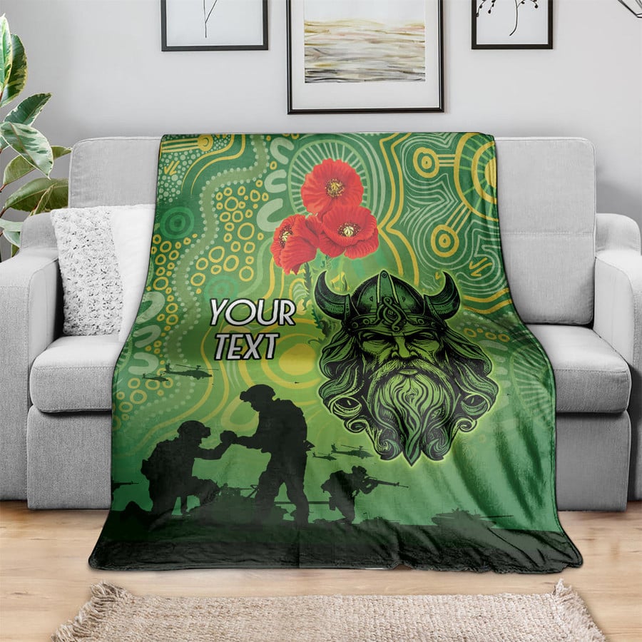 Custom Canberra Raiders Rugby ANZAC Blanket – Soft Flannel Throw, Military Soldiers Tribute NRL Blanket, Cozy Rugby League Bedding & Supporters Gift for Fans and Families