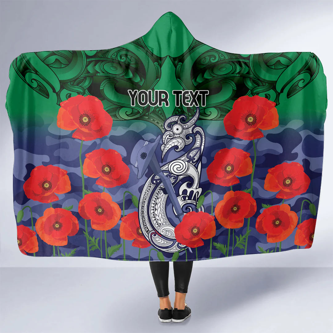 Custom New Zealand Warriors Rugby ANZAC Hooded Blanket with Gallipoli Soldier and Aboriginal Art – NRL Supporter Blanket