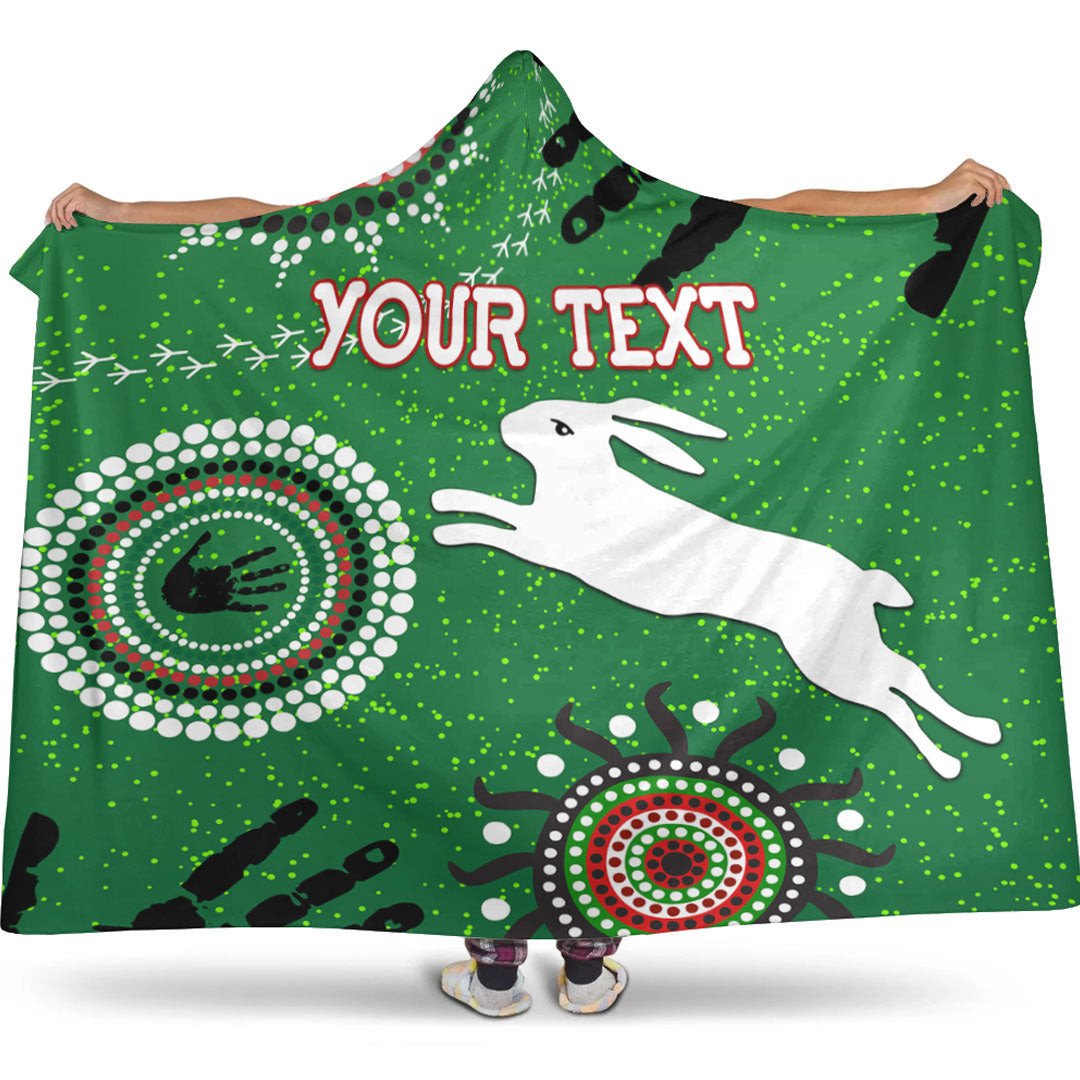 Custom South Sydney Rabbitohs Hooded Blanket – Unique NRL Rugby Team Supporter Blanket for Fans