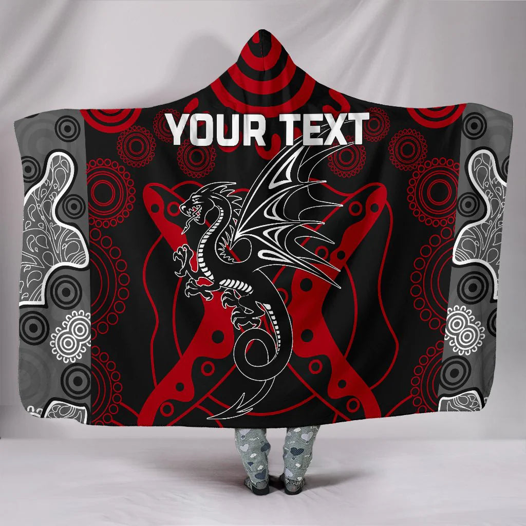 Custom Personalised St. George Illawarra Dragons Hooded Blanket – Australian Rugby NRL Team Supporter Blanket for Fans