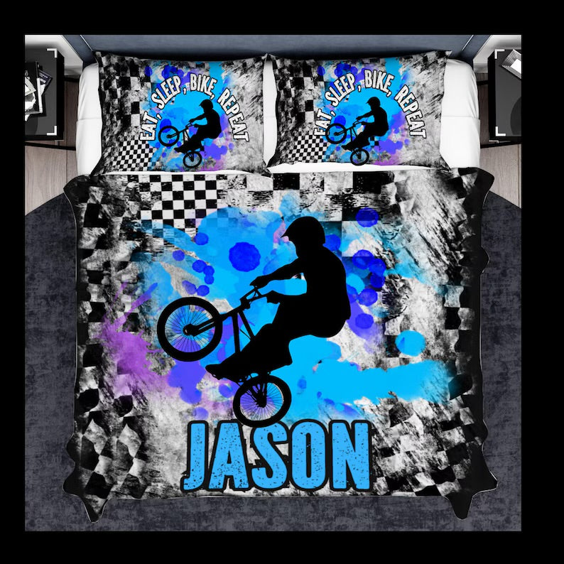 custom cycling bedding set for kids