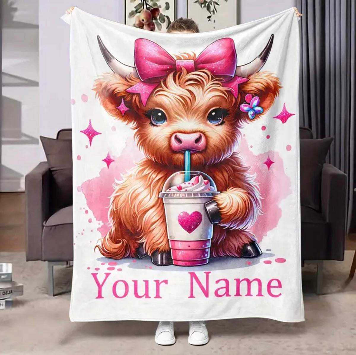 custom name cosy blanket