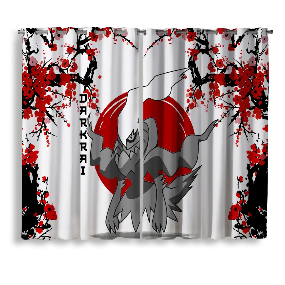 Darkrai Pokemon Japan Style Window Curtain for bedroom, kids room, and anime home decor