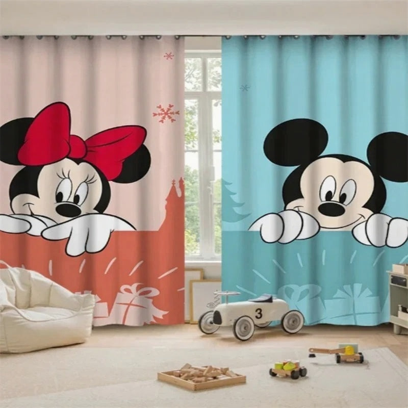Disney Mickey Mouse blackout drapes for living room and kids playroom window decoration.