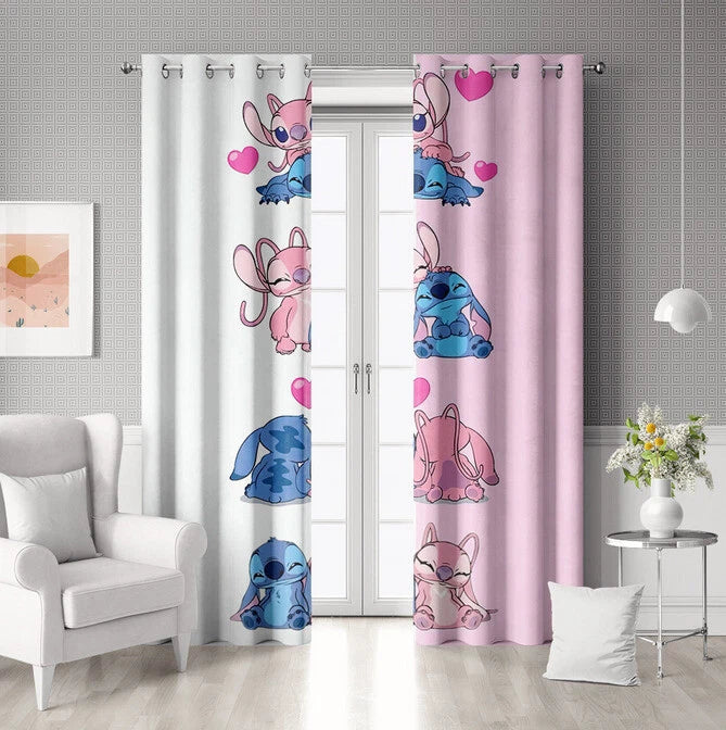 Disney Stitch curtain for kids playroom and cartoon home décor