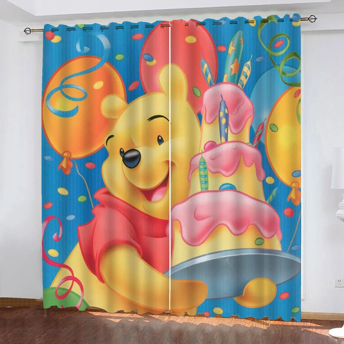 Disney Winnie the Pooh curtains, blackout window panels for children’s bedroom.