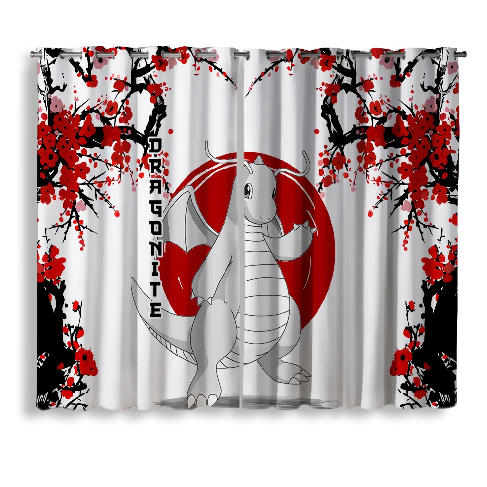 Dragonite Pokemon Japan Style Window Curtain for bedroom, kids room, and anime home decor