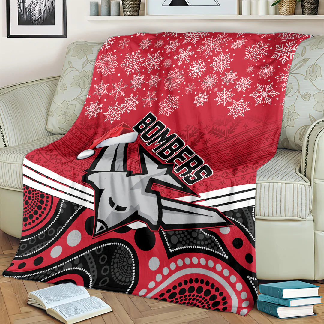Essendon Bombers AFL footy blanket warm flannel throw