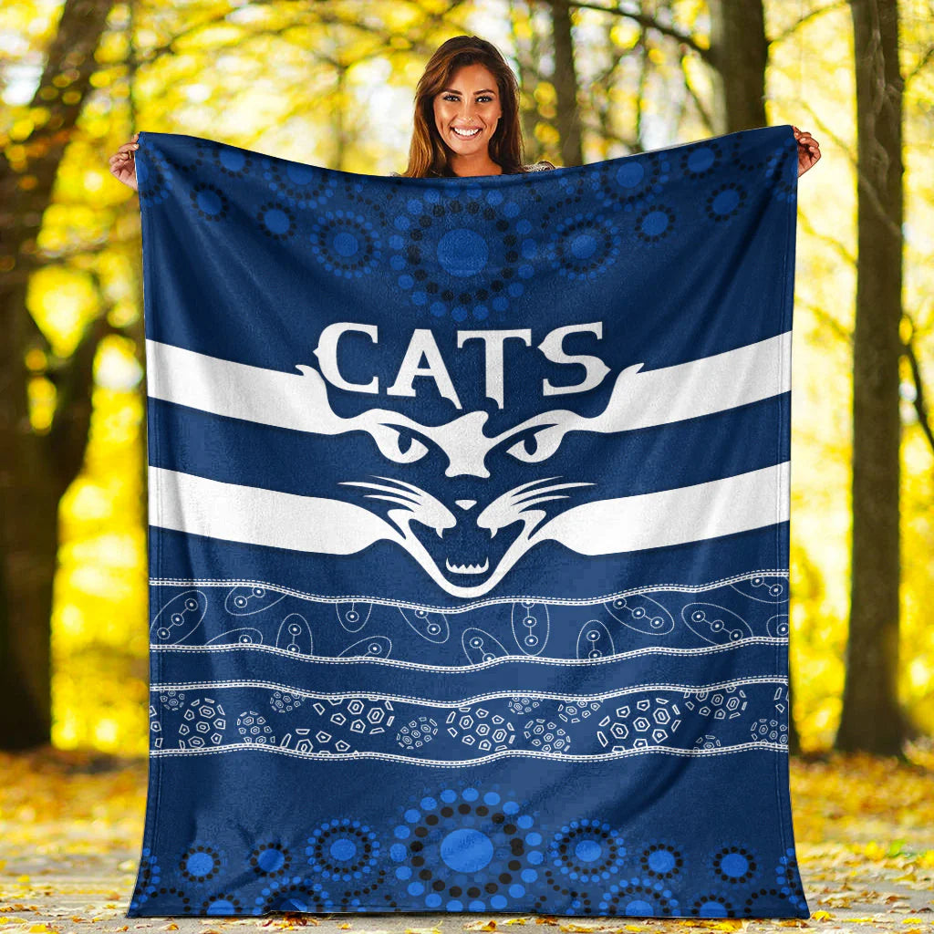 Geelong Cats AFL flannel blanket ultra soft supporter throw