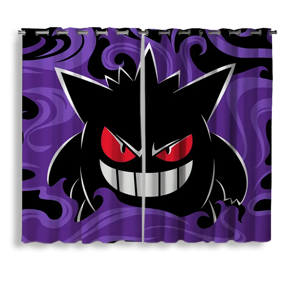 Gengar Pokemon Window Curtain for bedroom, kids room, and anime home decor