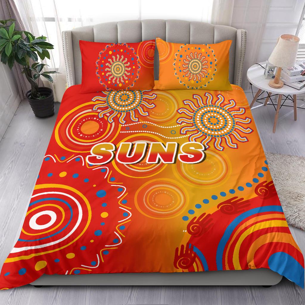 Gold Coast Suns AFL bedding set, vibrant doona and quilt cover for kids & adults