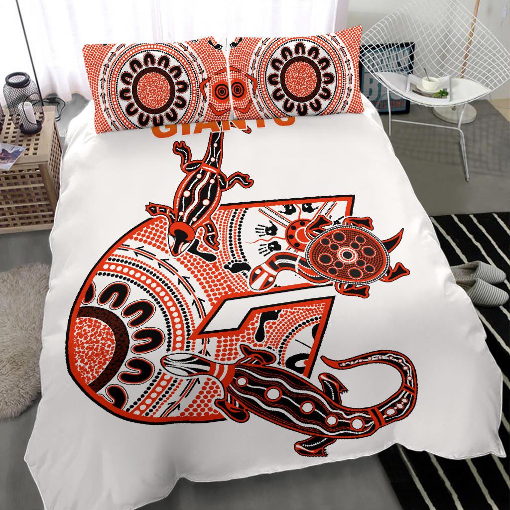 GWS Giants AFL bedroom décor set, premium footy doona and quilt cover