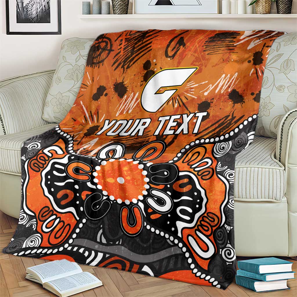 Greater Western Sydney Giants personalised AFL fan throw blanket with custom name