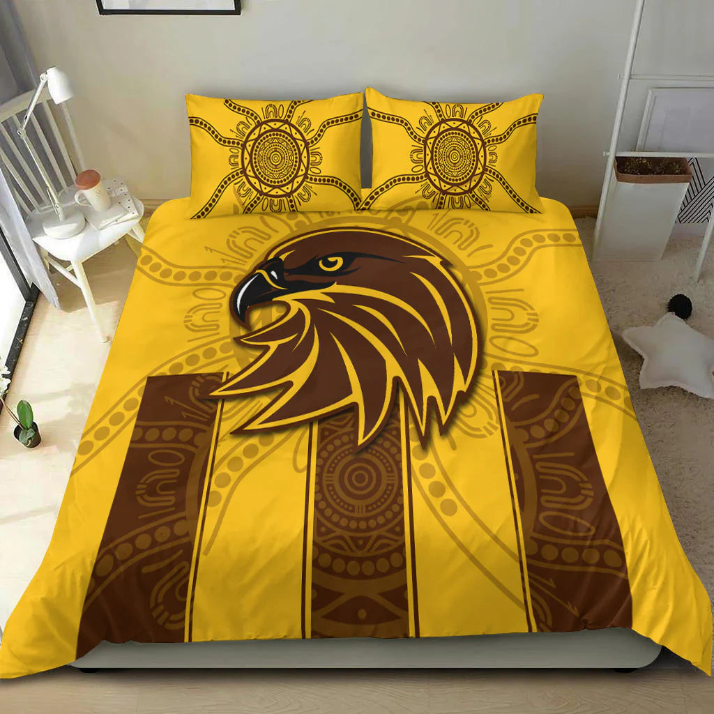 Hawthorn Hawks AFL doona cover and quilt set, perfect gift for footy fans
