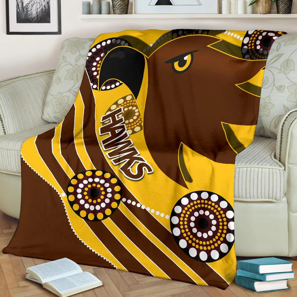 Hawthorn Hawks AFL supporter throw blanket ultra soft