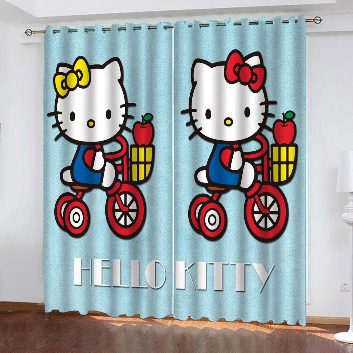 Hello Kitty curtains, cute blackout drapes for birthday gift and kids bedroom décor.