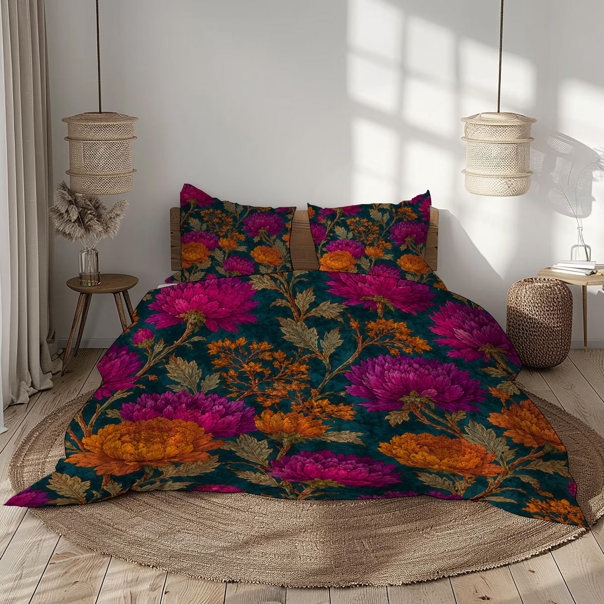 Vintage Floral Doona Cover – Romantic Shabby Chic Botanical Bedding