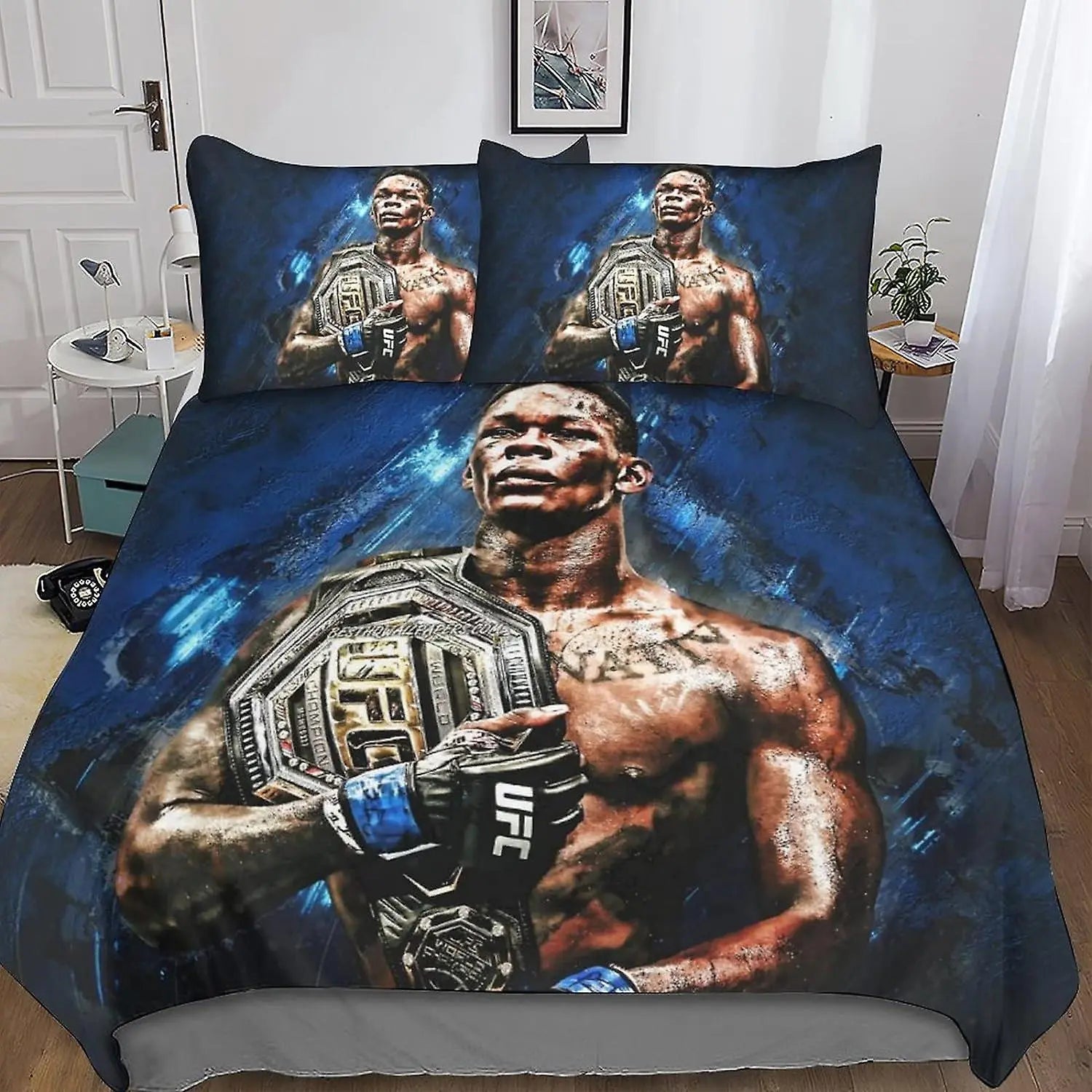 Israel Adesanya UFC Duvet Cover – Stylebender Fighter Bedding Set for MMA Fans and Combat Sports Bedroom Decor