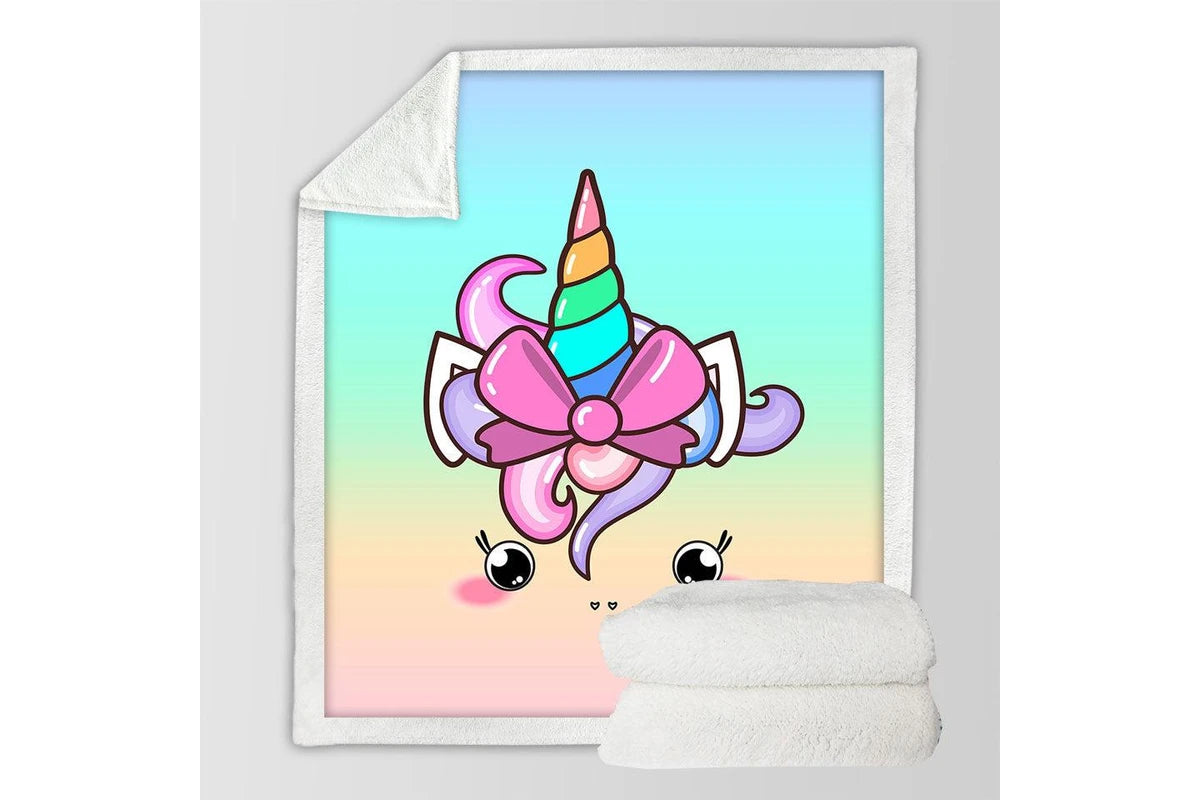 Sweet unicorn face blanket for kids, soft and cozy throw for girls bedrooms Australia
