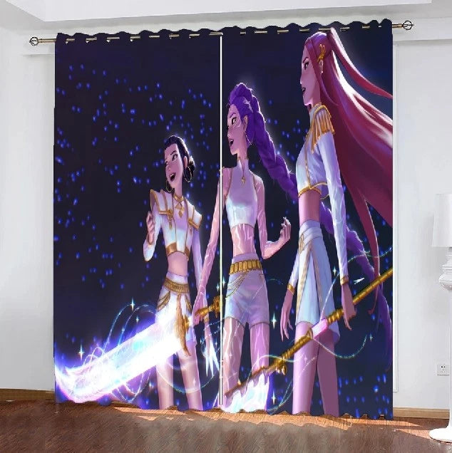 K-Pop Demon Hunters blackout curtains for boys room bedroom décor.