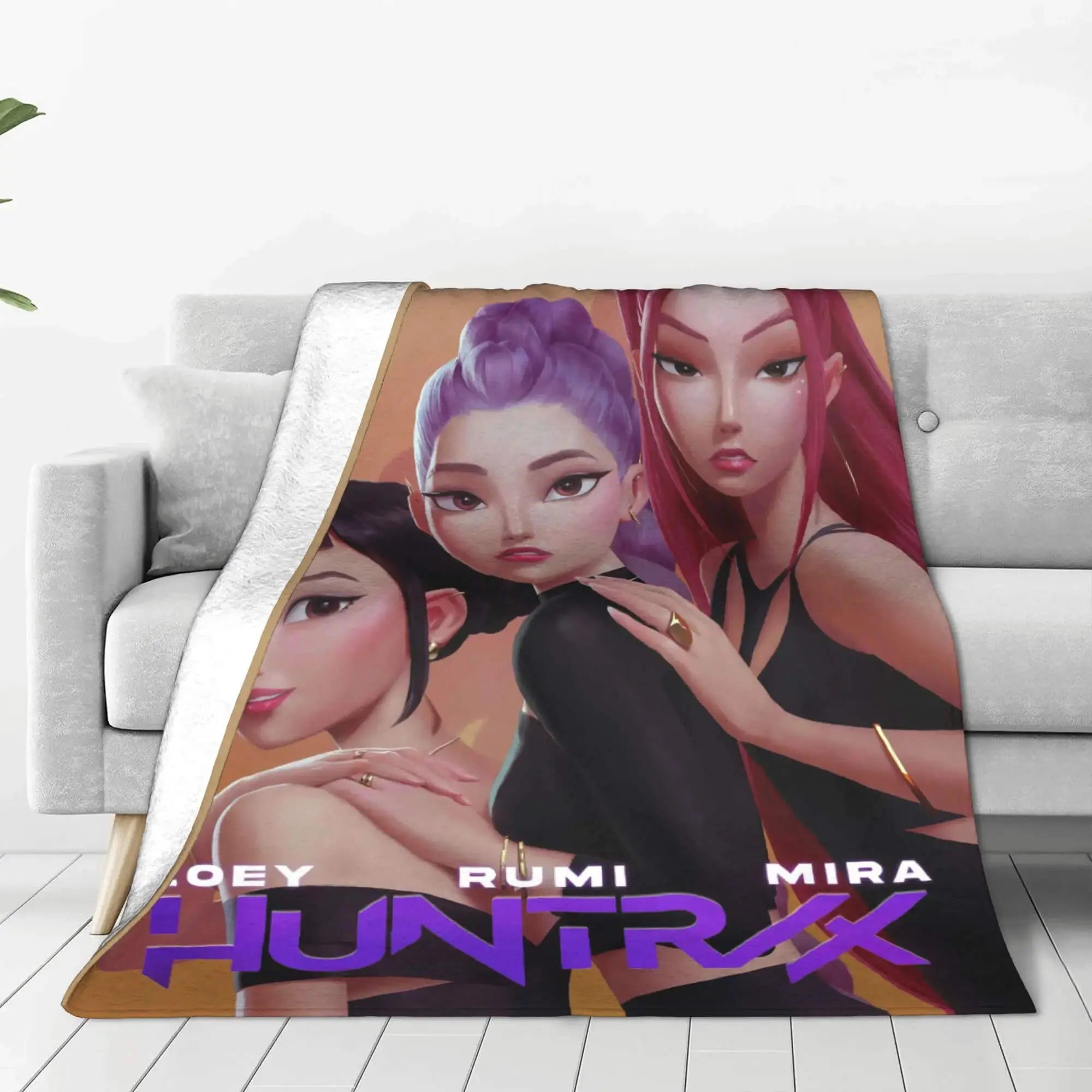 kpop Demon Hunters Huntrix Fleece Throw Blanket