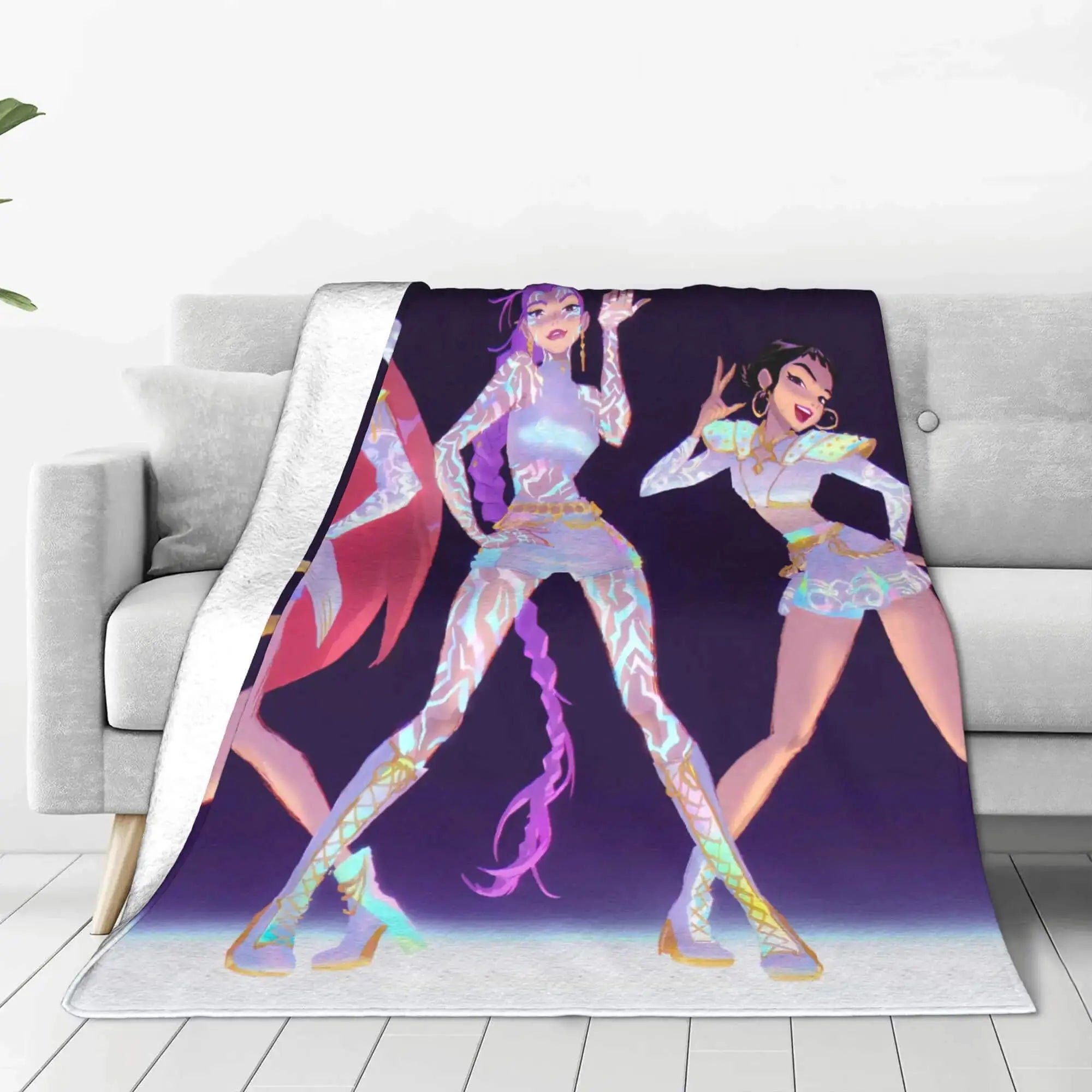 kpop Demon Hunters Girls Fancy Throw Blanket