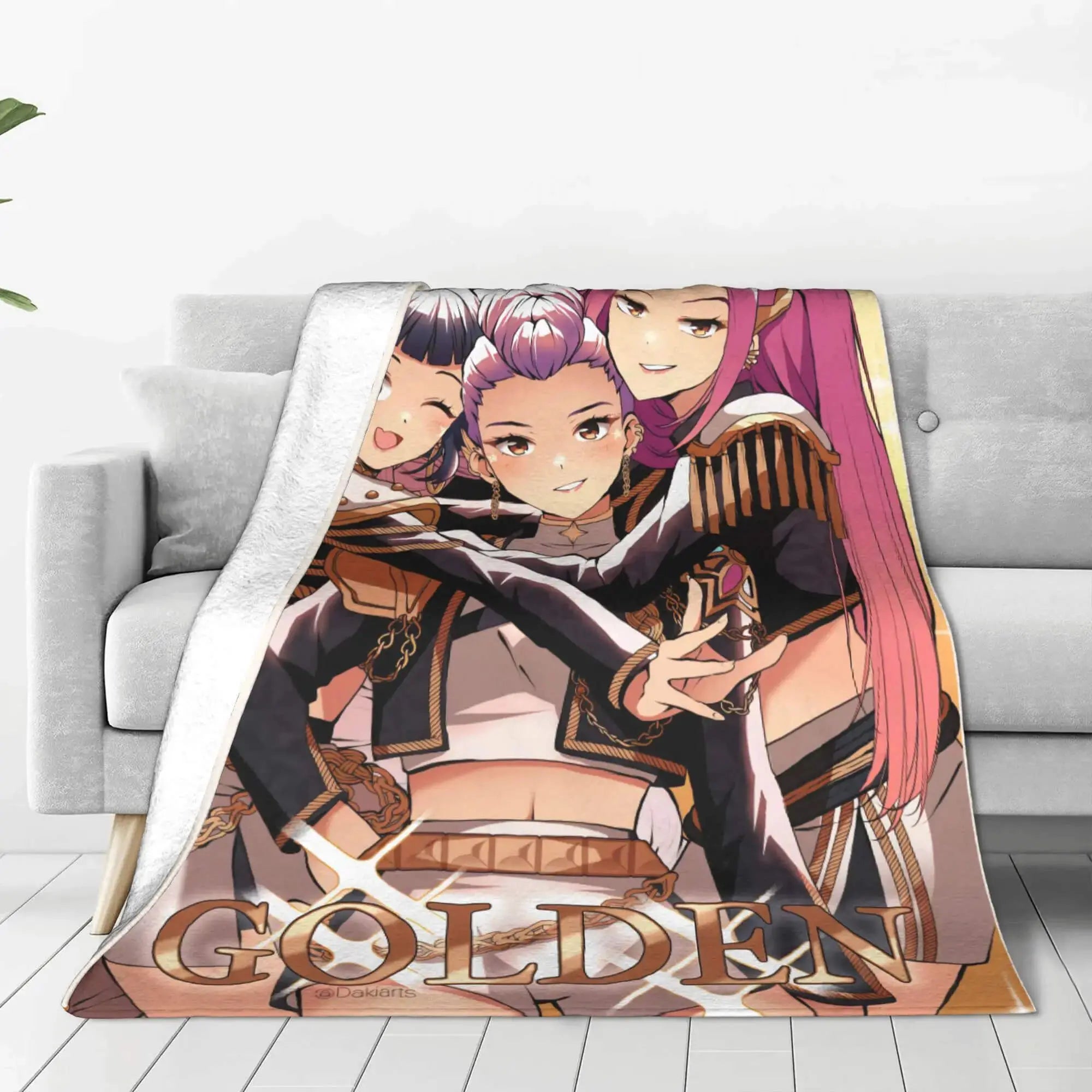 kpop Demon Hunters Kids Anime Throw Blanket