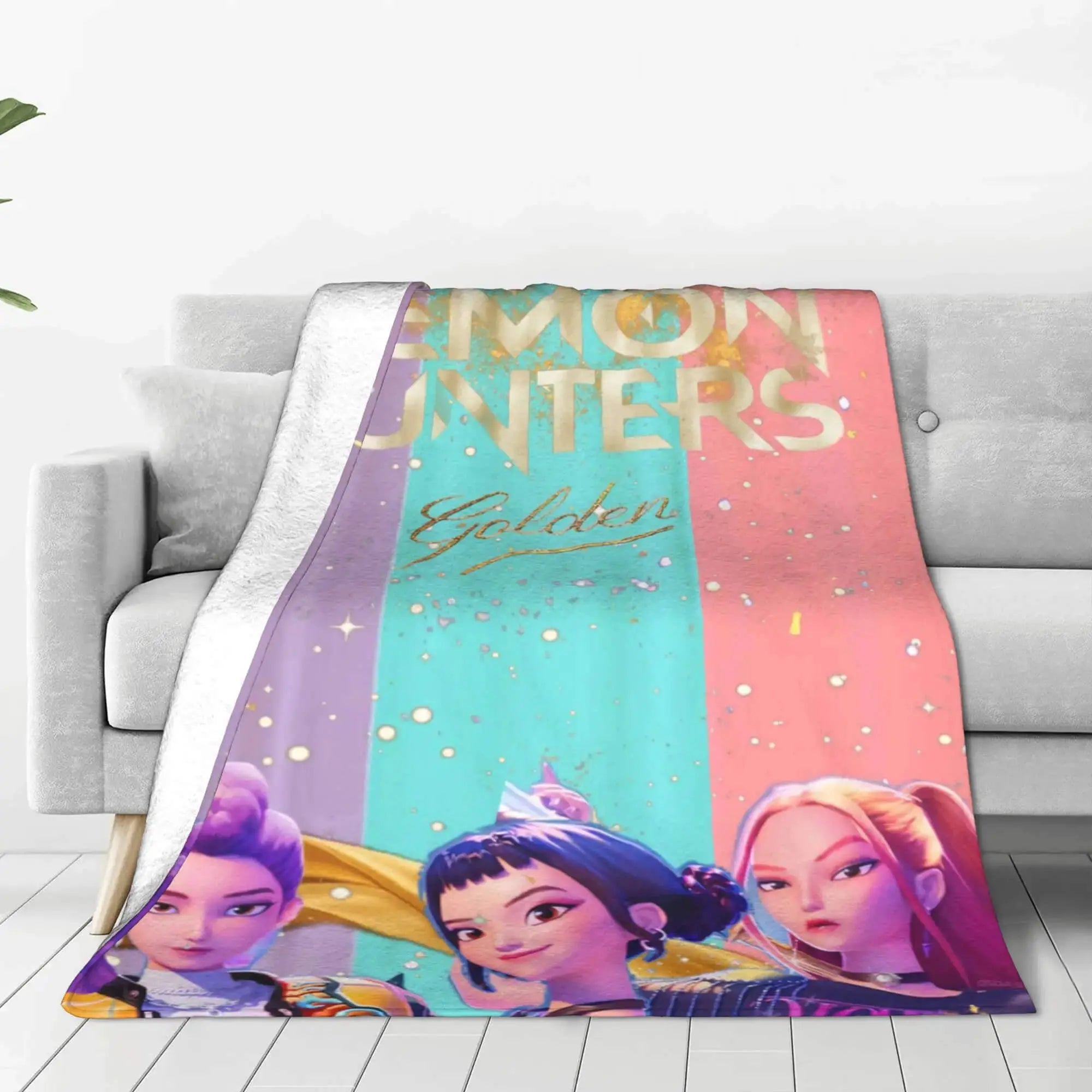 kpop Demon Hunters Pink Throw Blanket