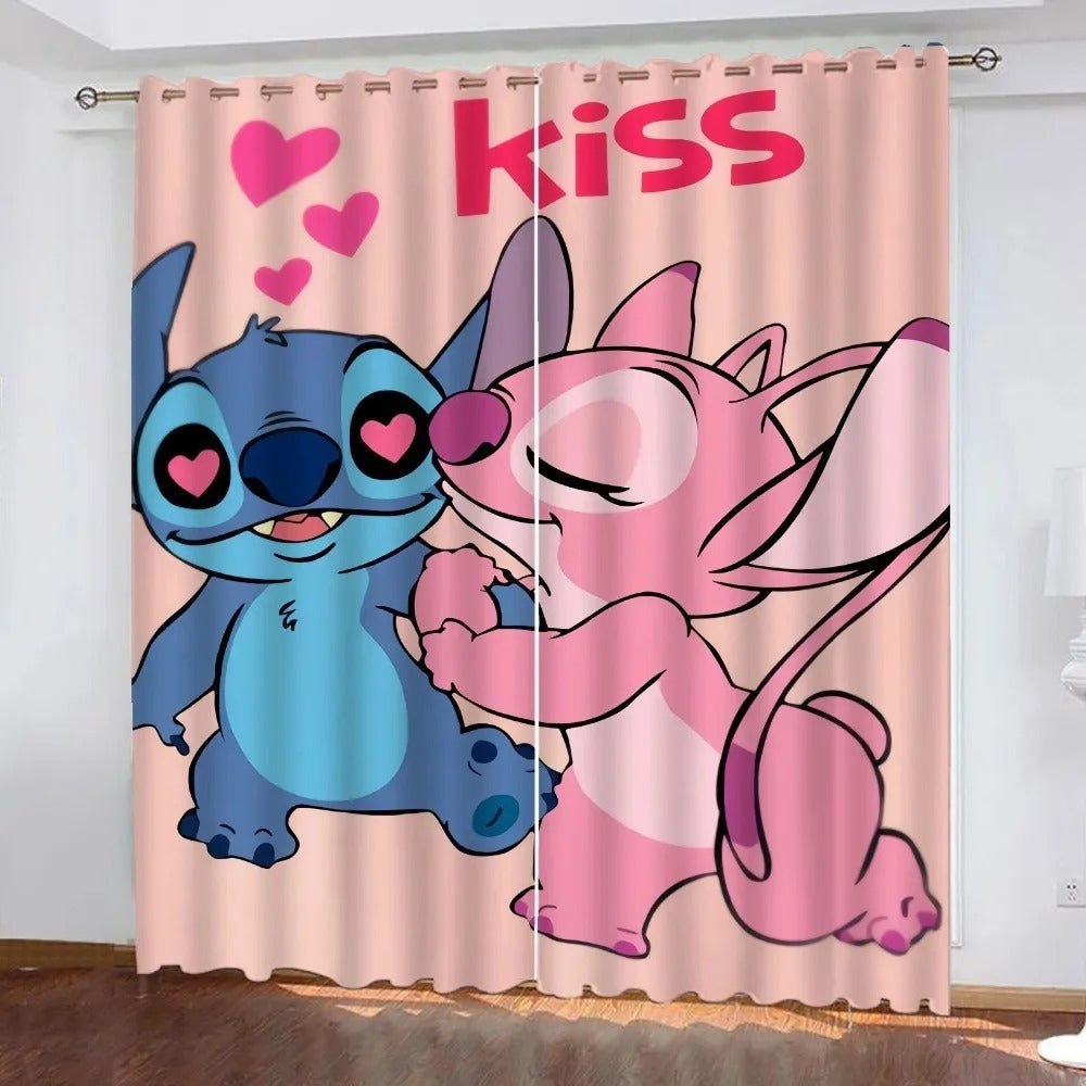 Lilo & Stitch Anime Blackout Curtains – Cartoon Disney Drapes for Living Room Home Décor