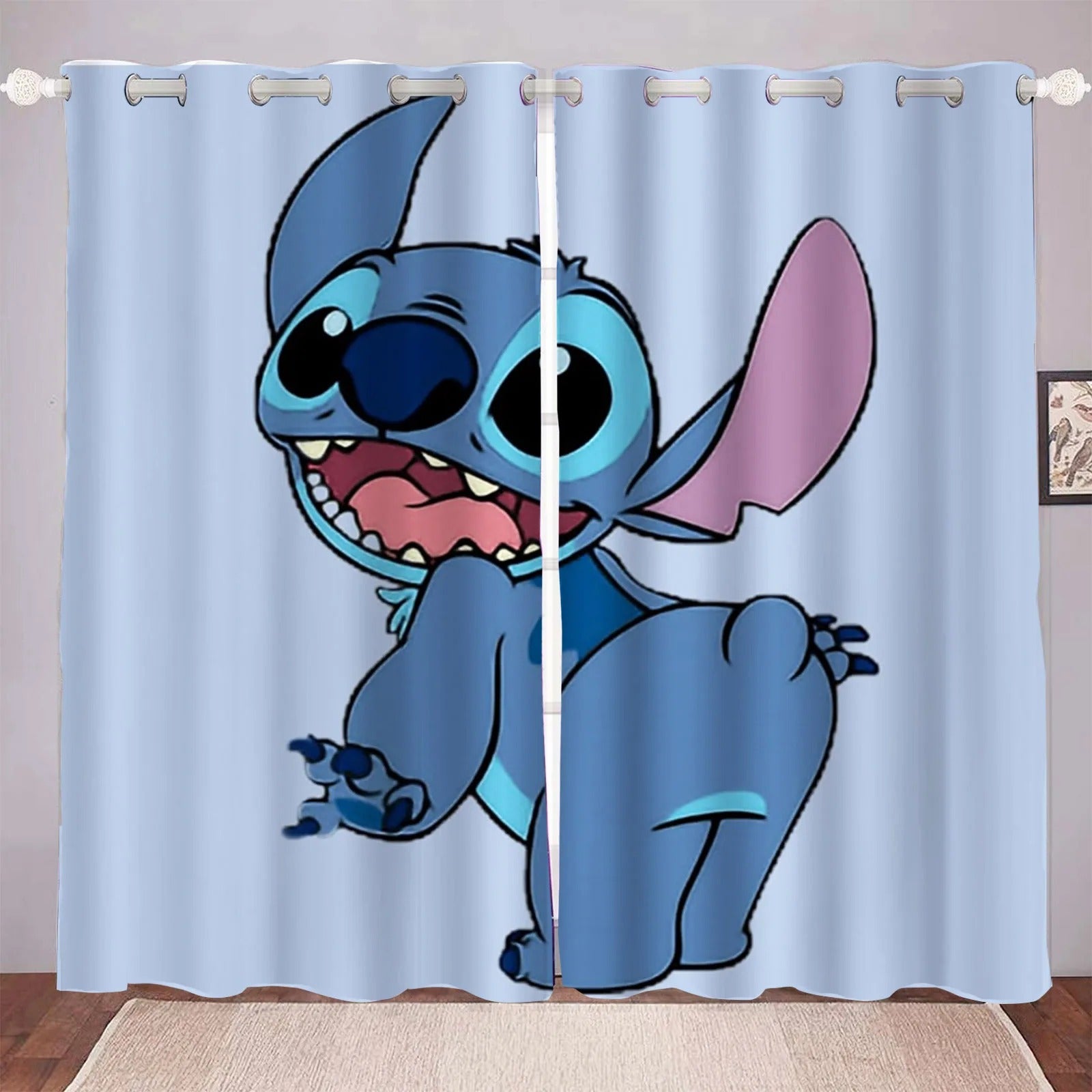 Lilo & Stitch Blackout Window Drapes – Disney Anime Style Curtains for Bedroom & Living Room
