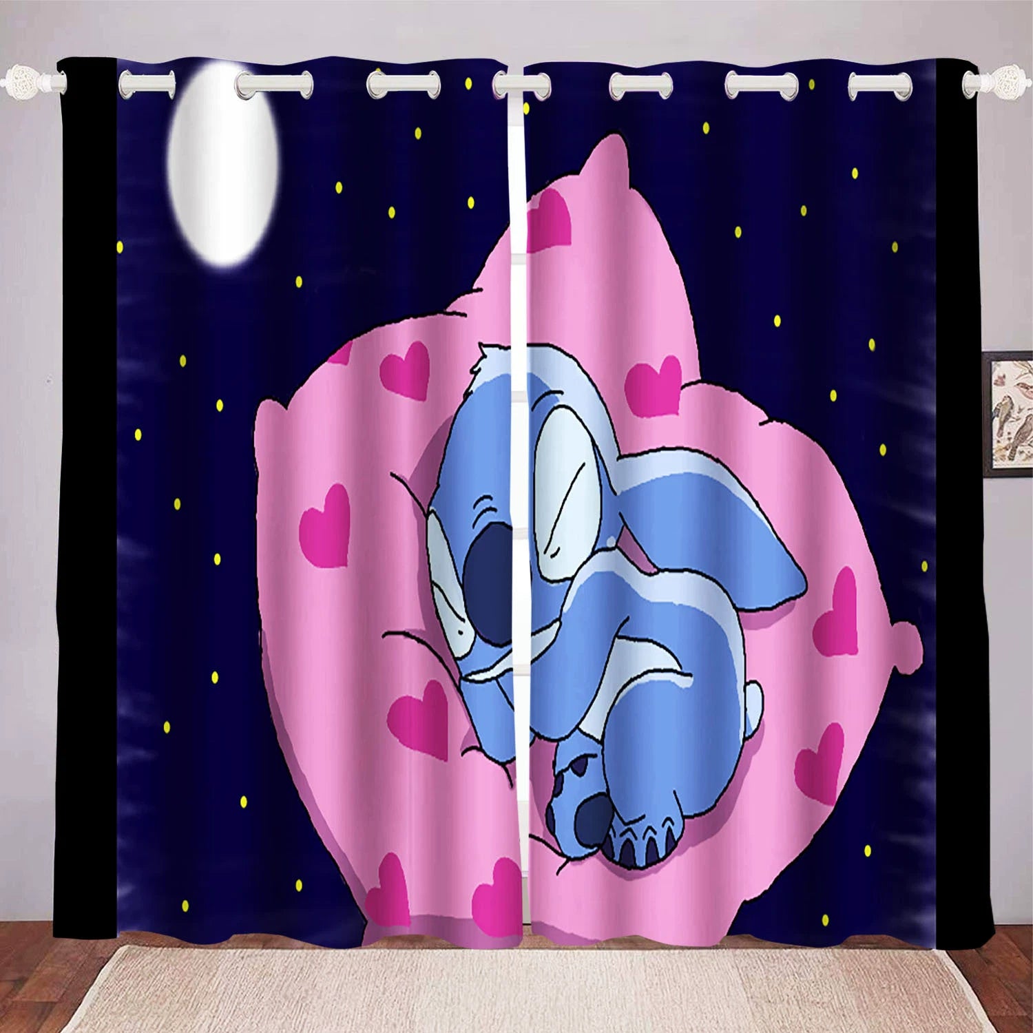 Lilo and Stitch blackout kids window drapes for bedroom and playroom