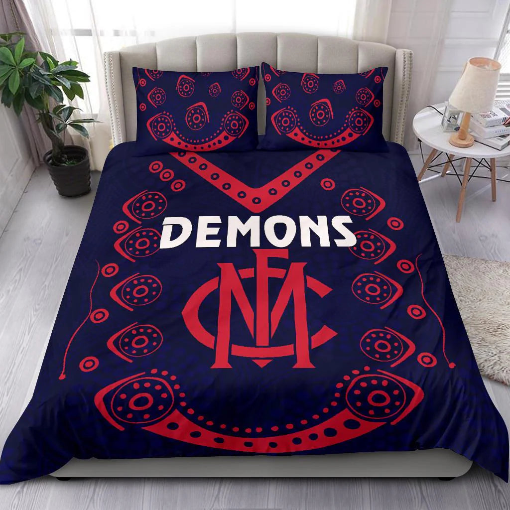 Melbourne Demons AFL bedroom bedding set, soft polyester and vibrant print